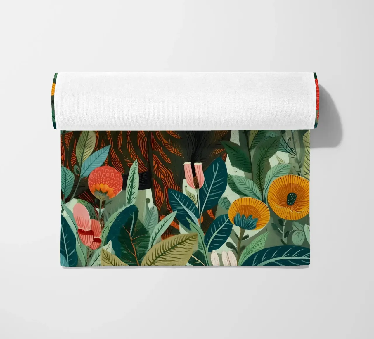 Portrait of a Panther in Bloom I beach towel by Luca