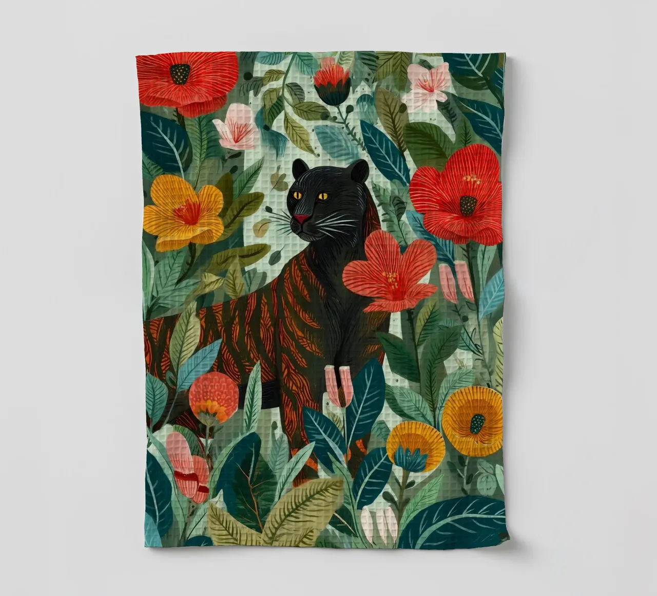 Portrait of a Panther in Bloom I canovaccio da cucina da Luca