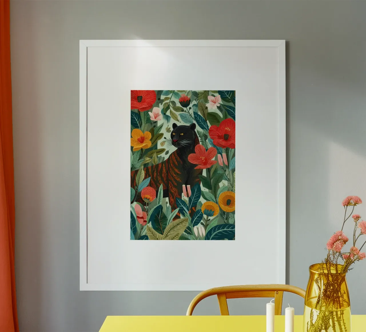 Portrait of a Panther in Bloom I carta hahnemühle da Luca