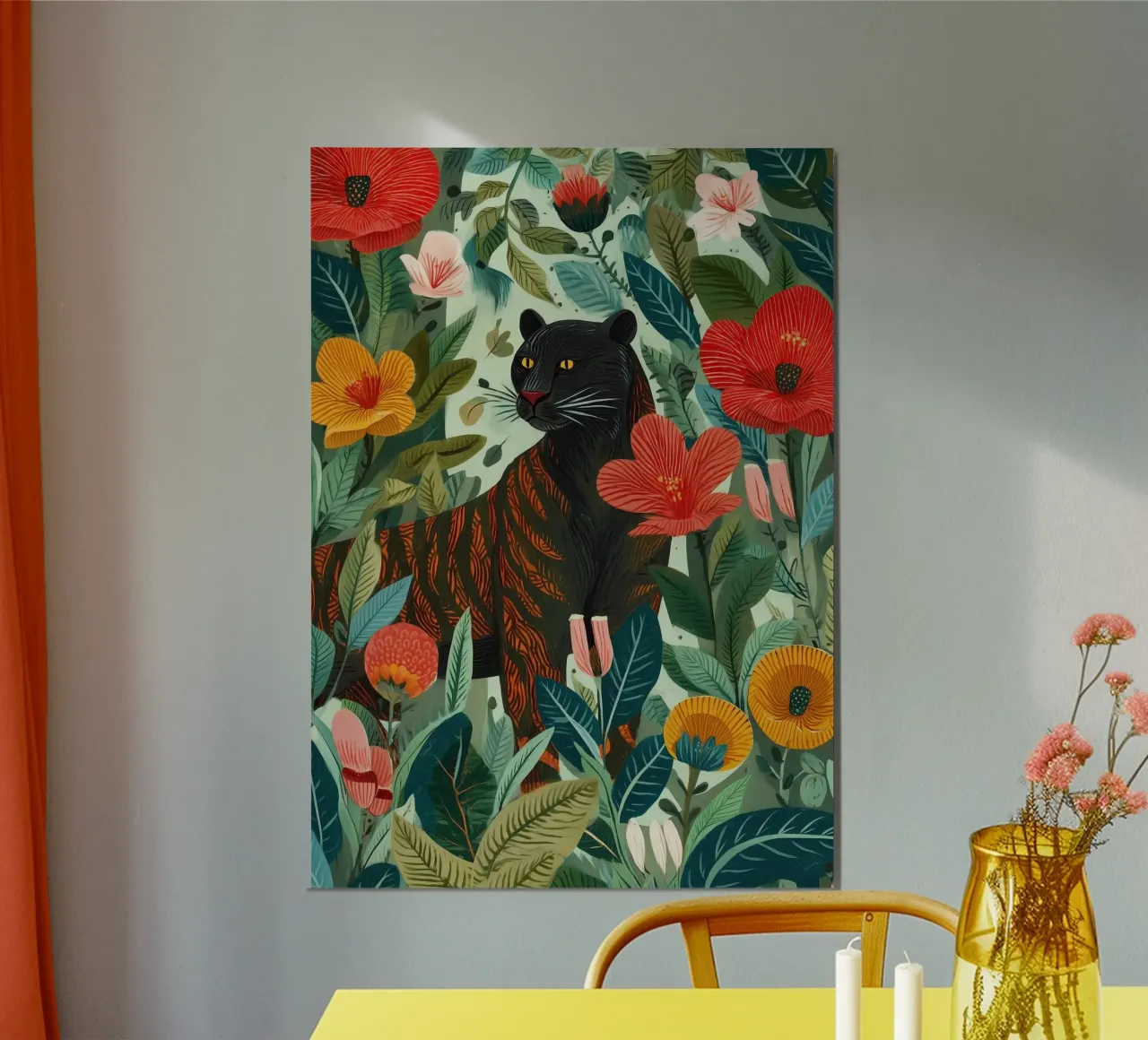 Portrait of a Panther in Bloom I carta hahnemühle da Luca