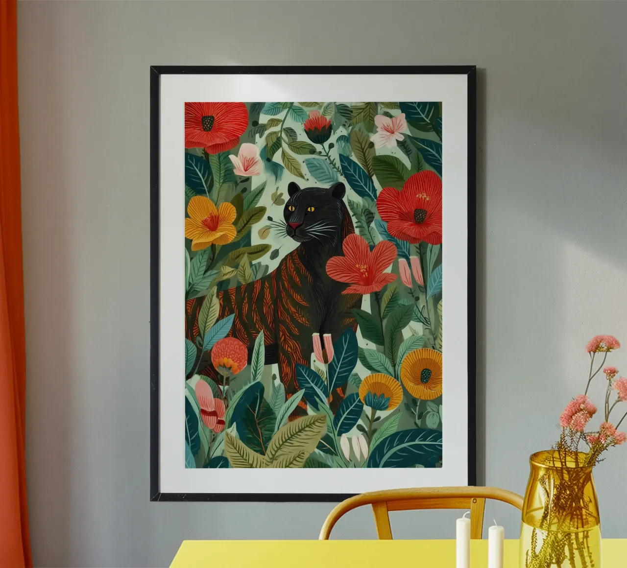 Portrait of a Panther in Bloom I carta hahnemühle da Luca