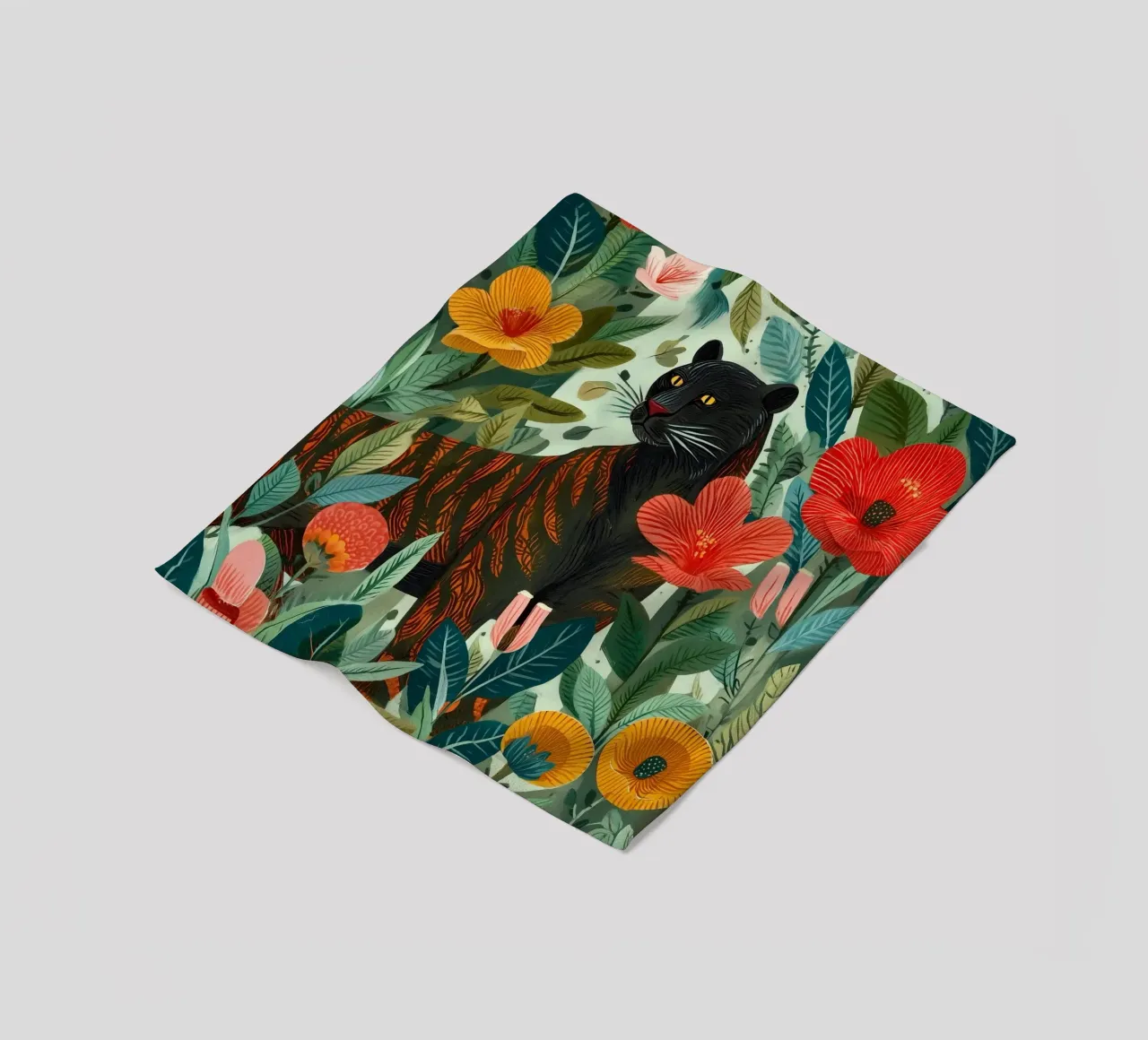 Portrait of a Panther in Bloom I coperta in pile da Luca