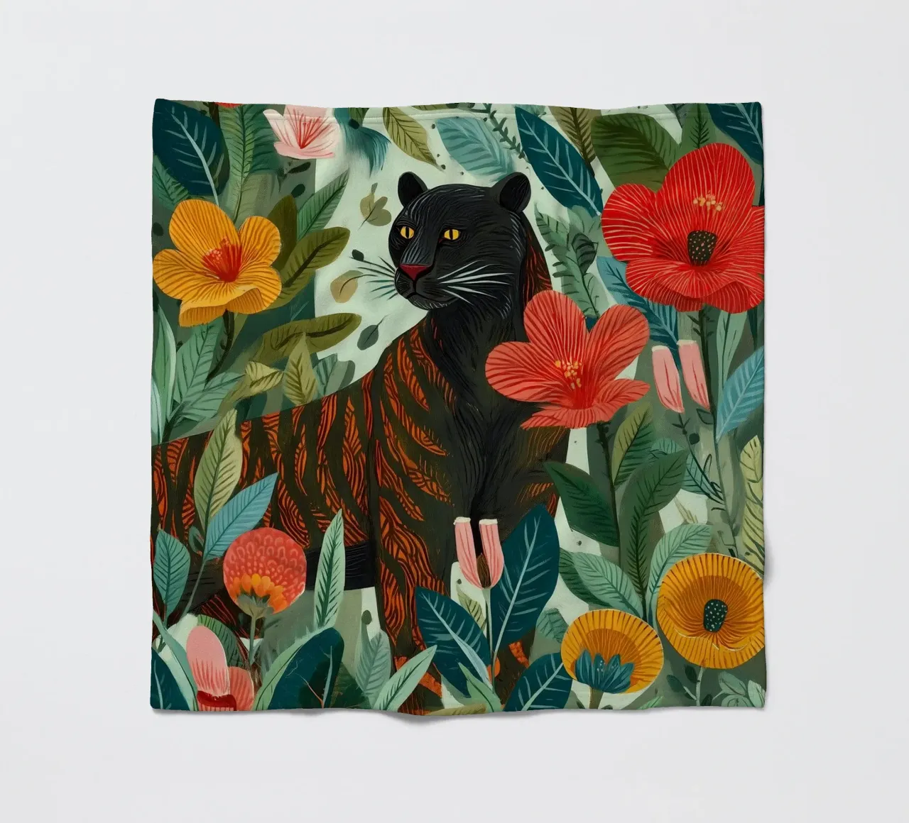 Portrait of a Panther in Bloom I coperta in pile da Luca