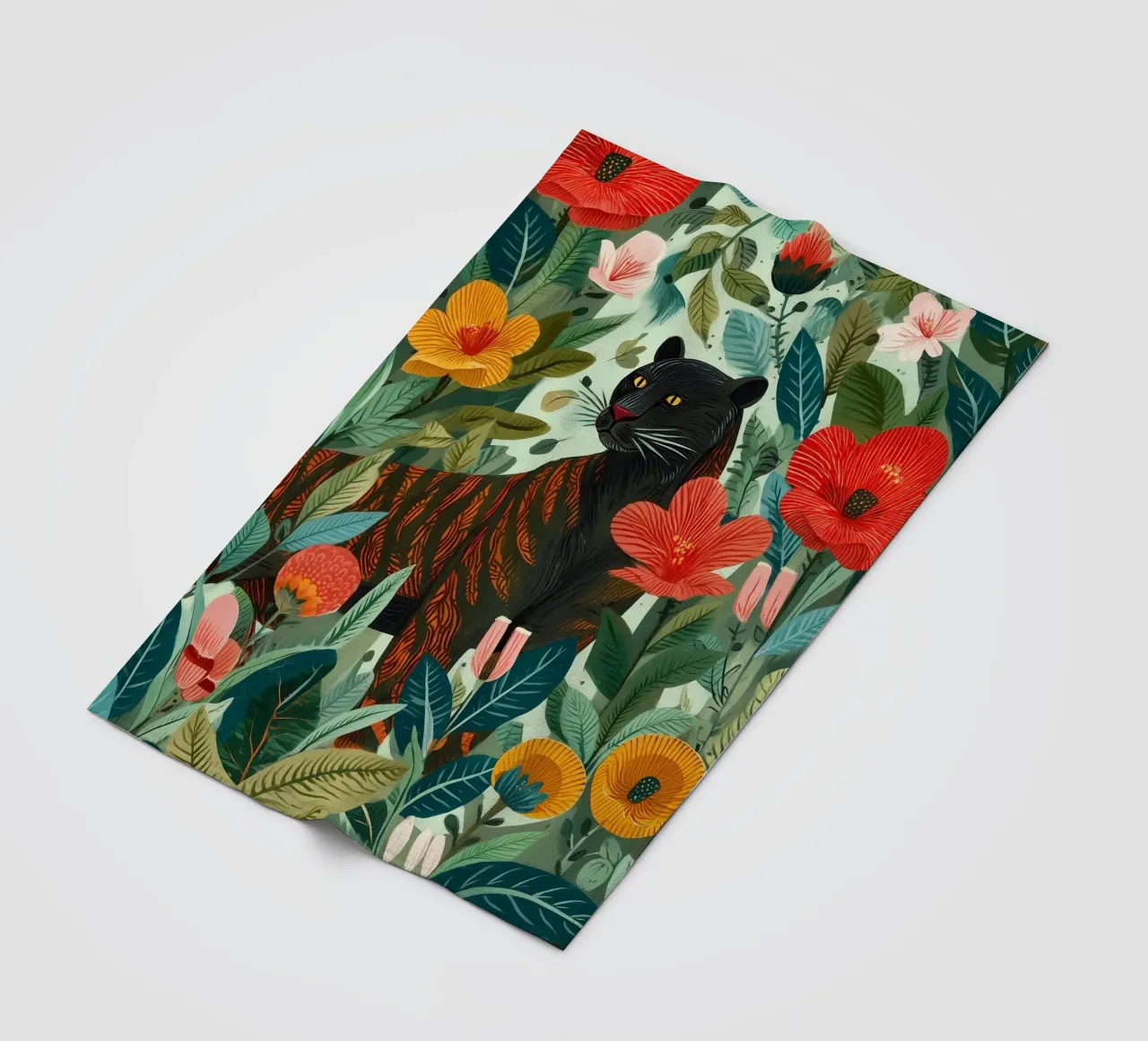 Portrait of a Panther in Bloom I coperta in pile da Luca