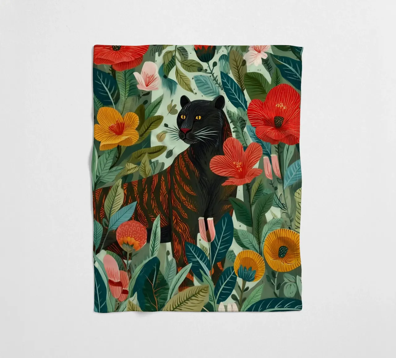 Portrait of a Panther in Bloom I coperta in pile da Luca