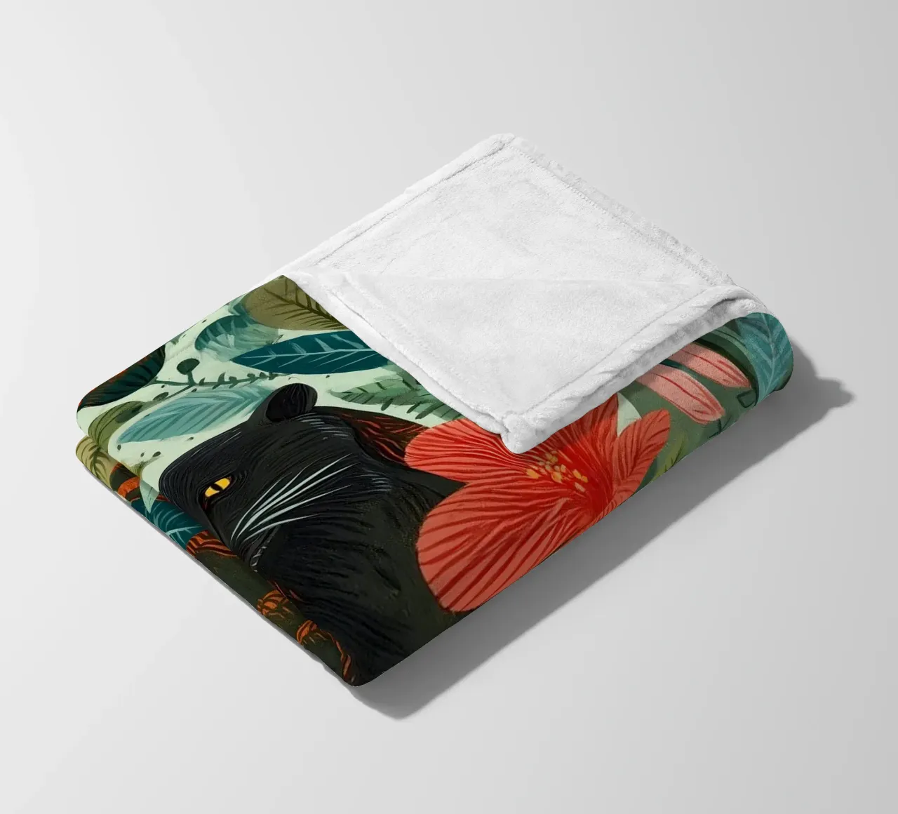 Portrait of a Panther in Bloom I coperta in pile da Luca