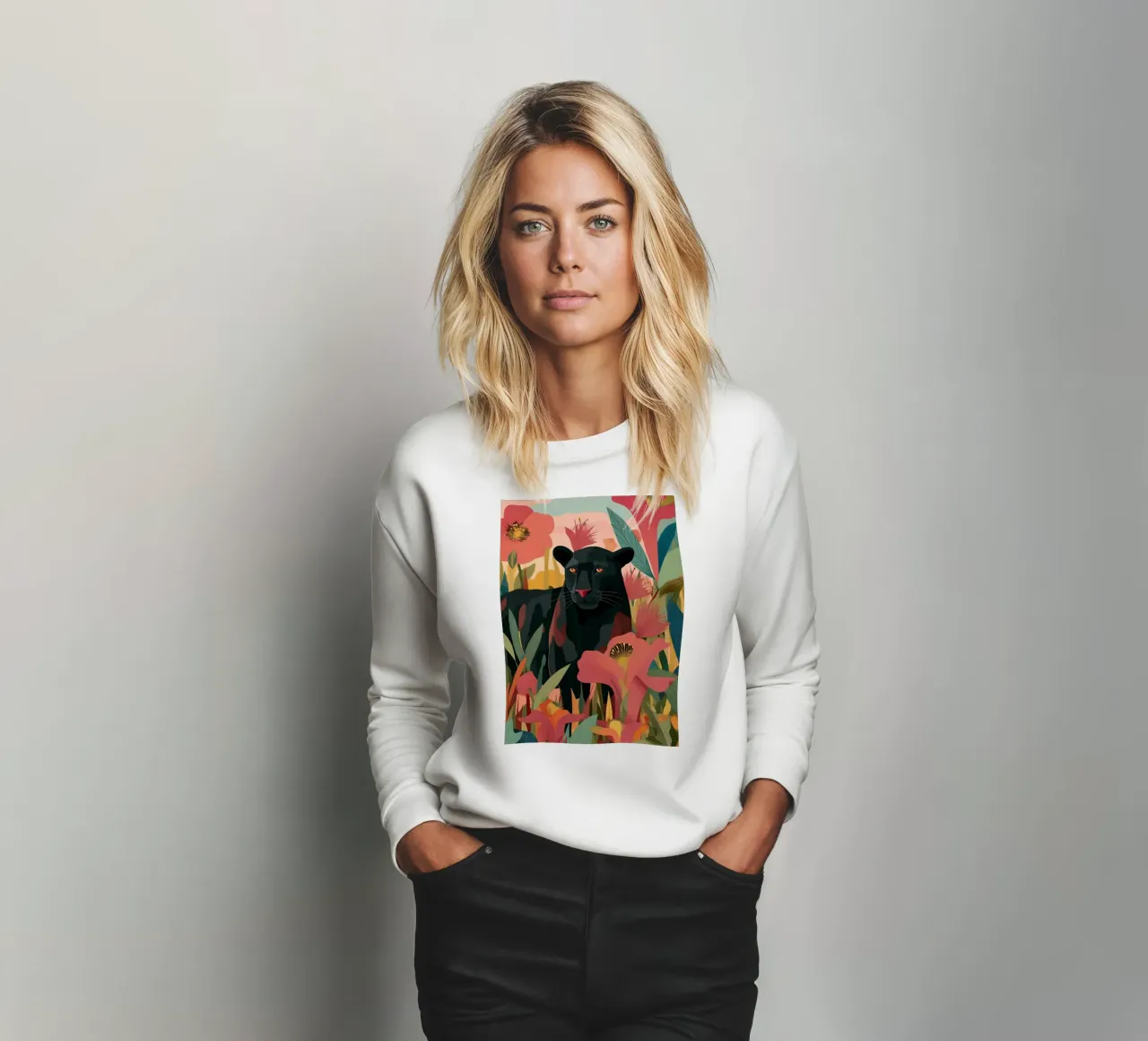 Portrait of a Panther in Bloom II sudadera de Luca