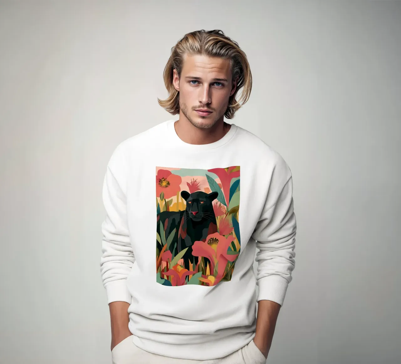 Portrait of a Panther in Bloom II sudadera de Luca
