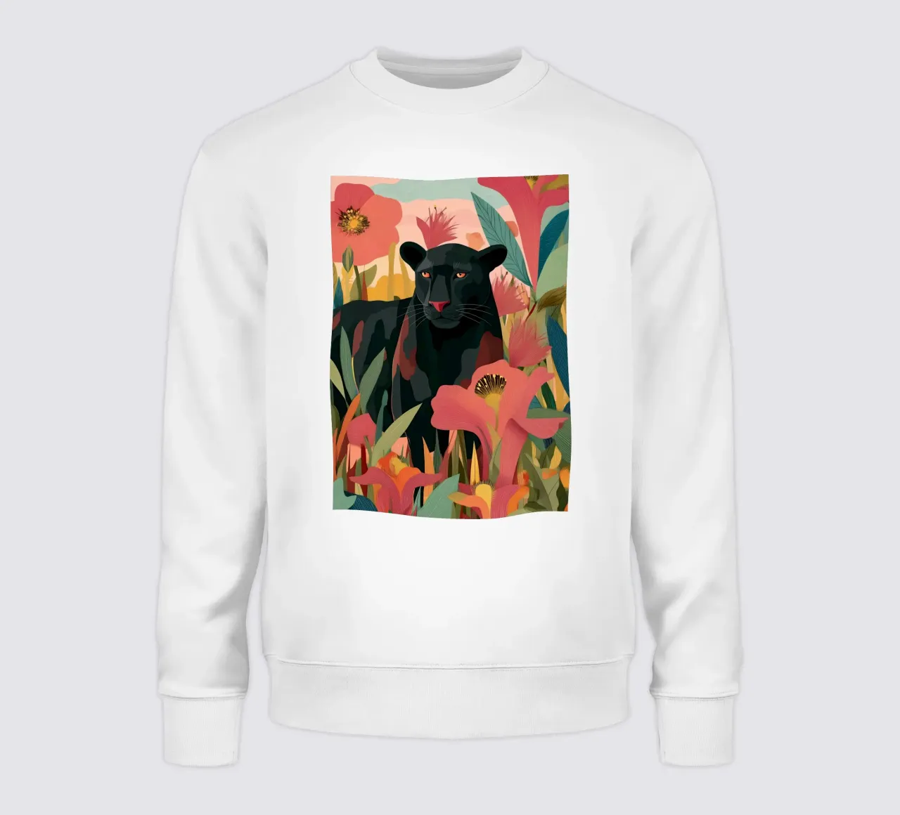 Portrait of a Panther in Bloom II Sweatshirt von Luca