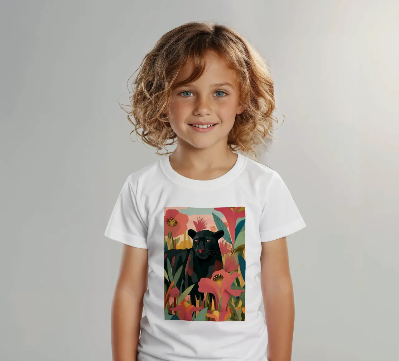 Portrait of a Panther in Bloom II t-shirt bambini da Luca