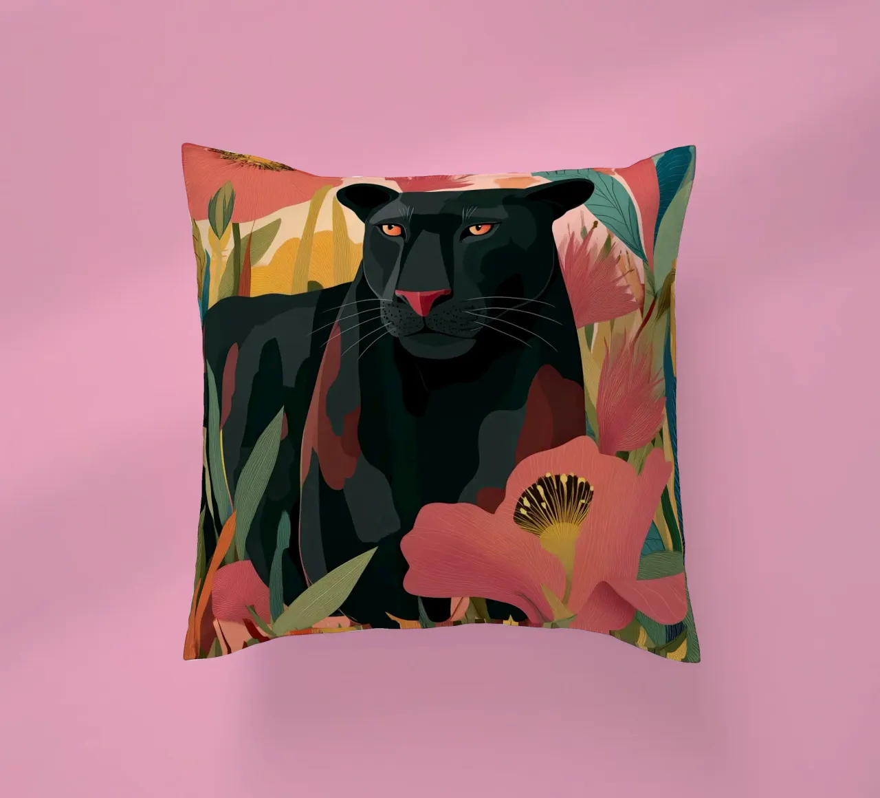 Portrait of a Panther in Bloom II cuscino da Luca