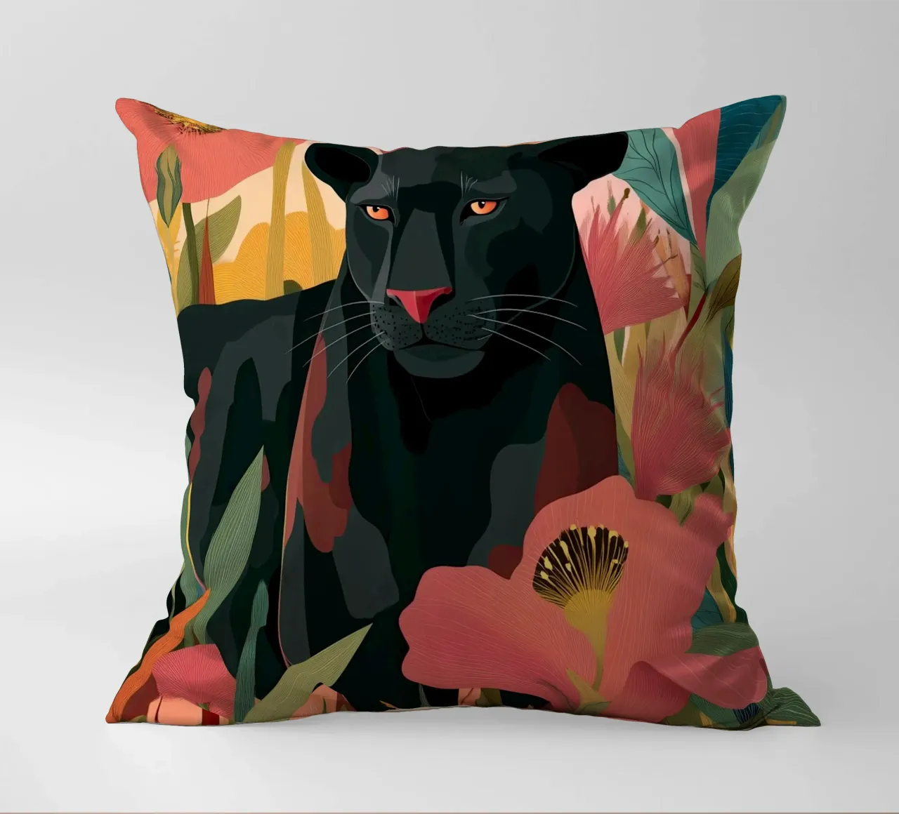 Portrait of a Panther in Bloom II cuscino da Luca