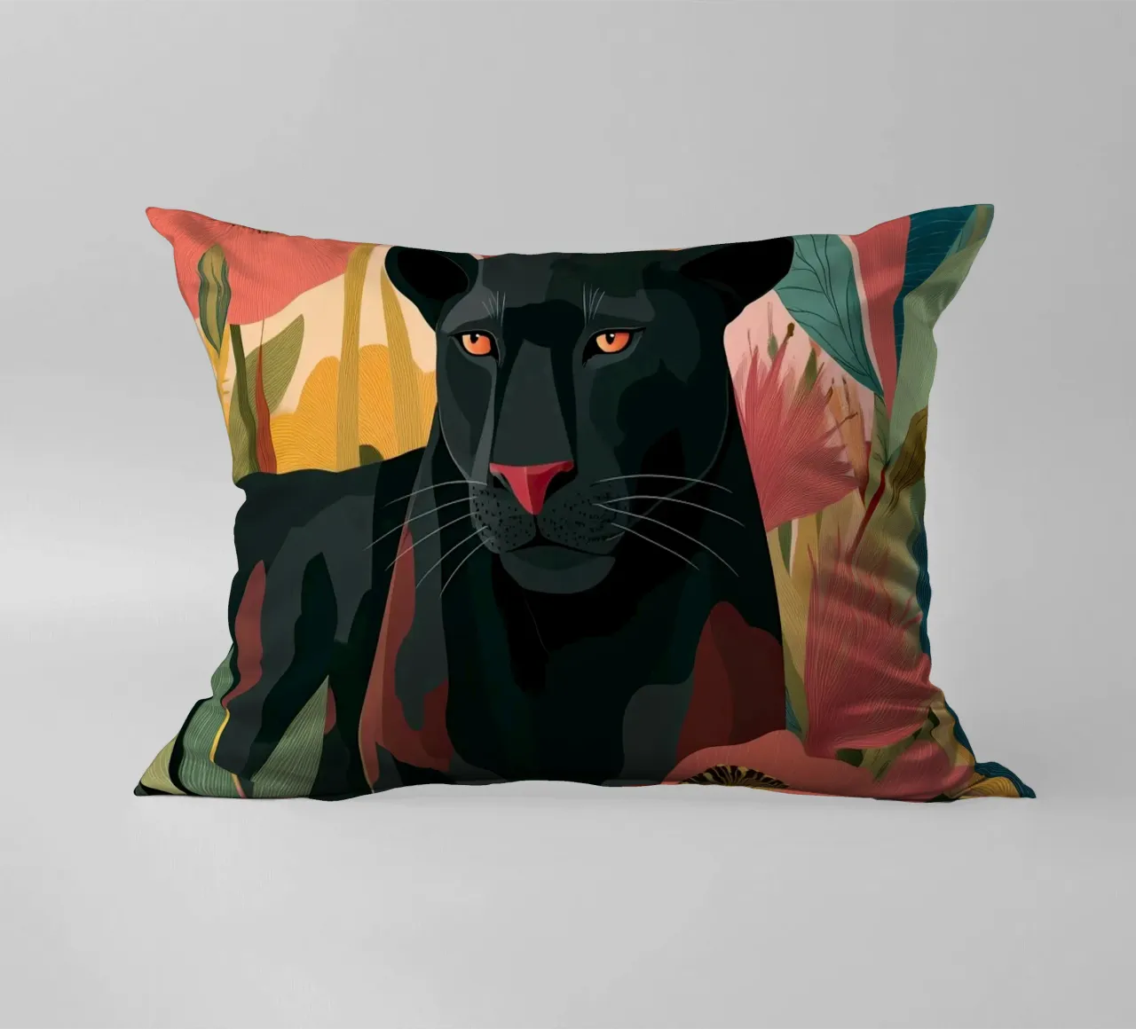 Portrait of a Panther in Bloom II cuscino da Luca