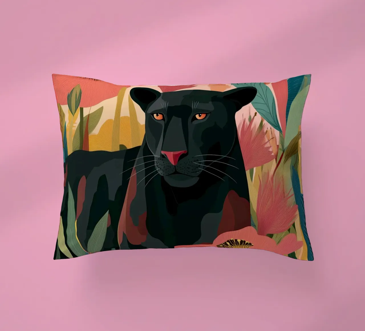 Portrait of a Panther in Bloom II cuscino da Luca