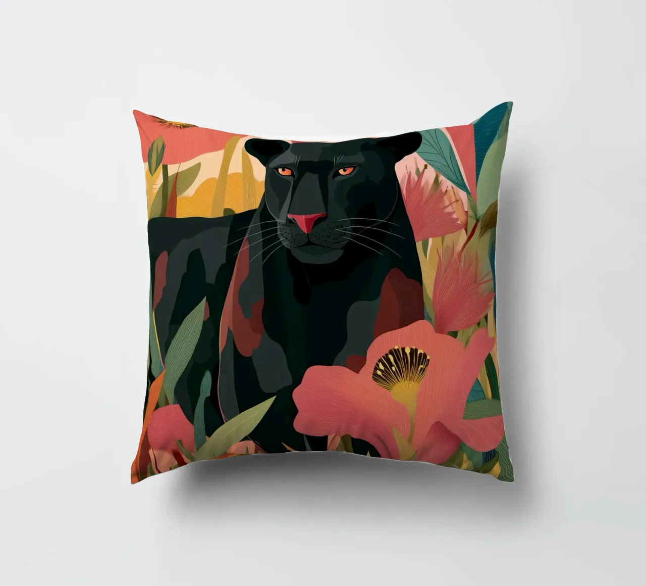 Portrait of a Panther in Bloom II cuscino da Luca