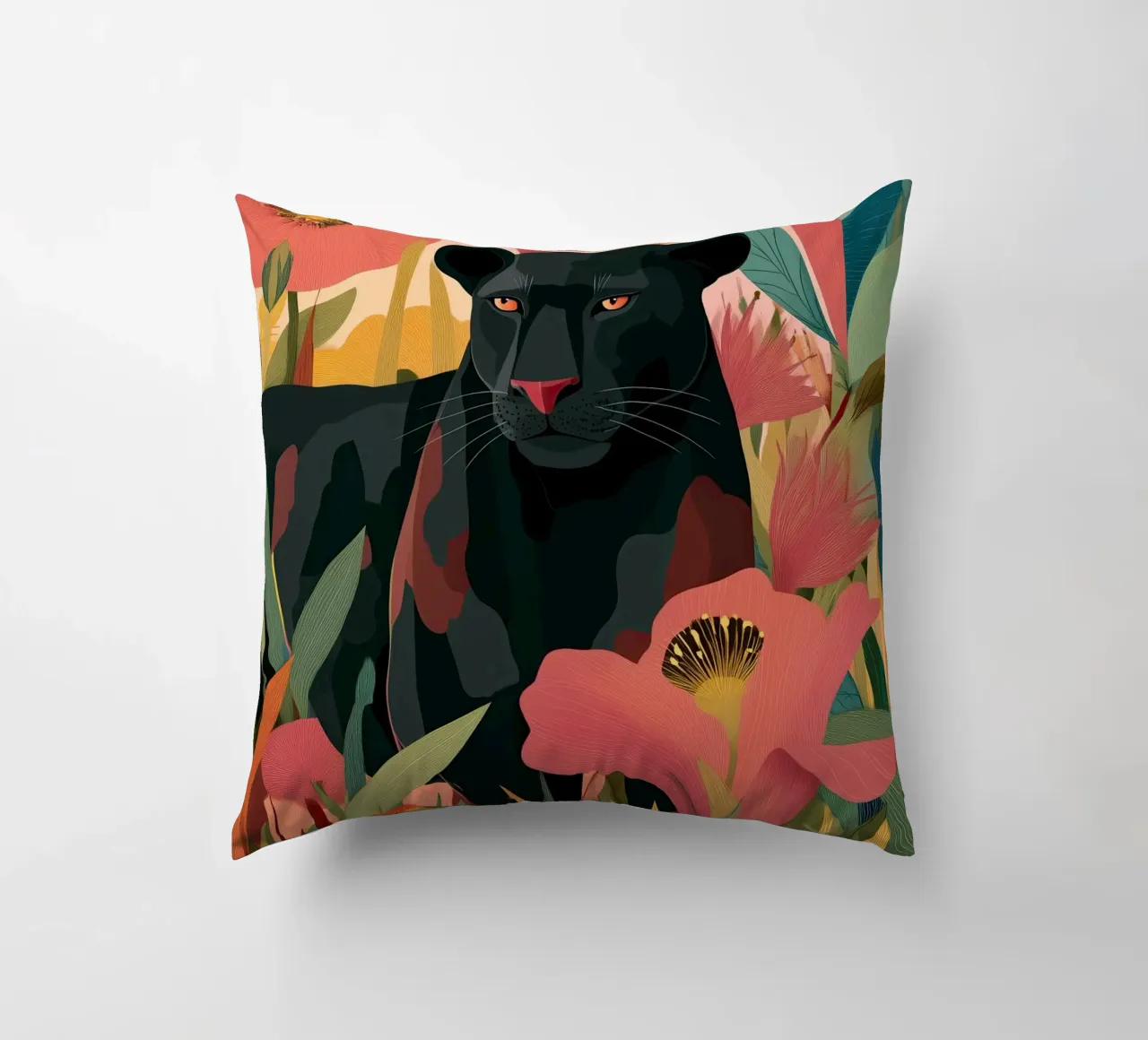 Portrait of a Panther in Bloom II cuscino da Luca