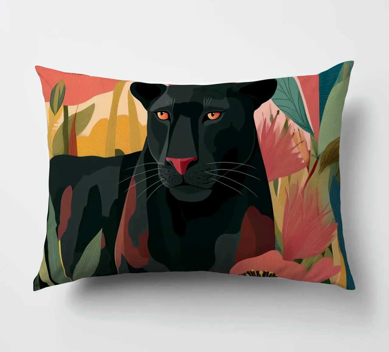 Portrait of a Panther in Bloom II cuscino da Luca