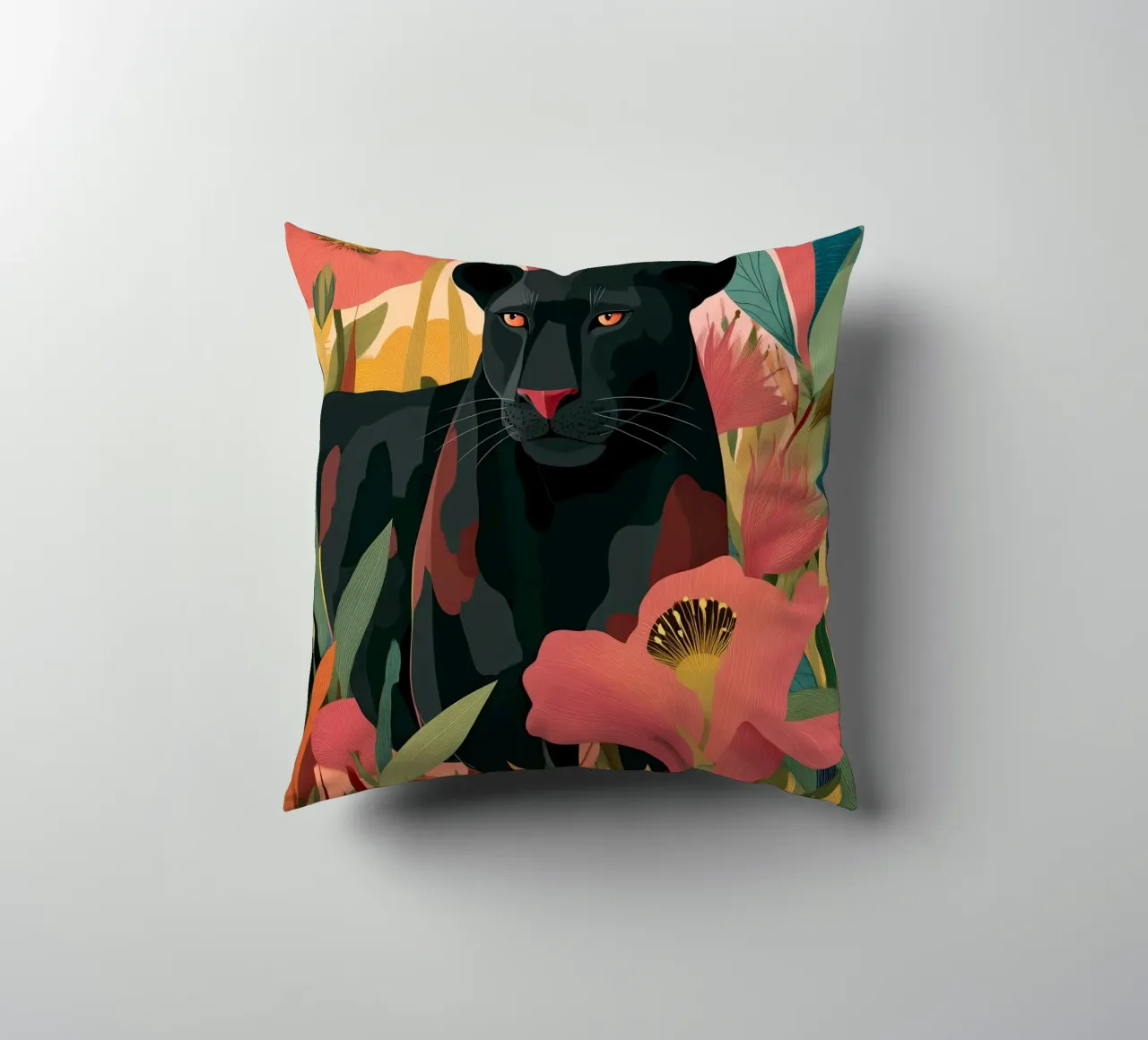 Portrait of a Panther in Bloom II cuscino da Luca