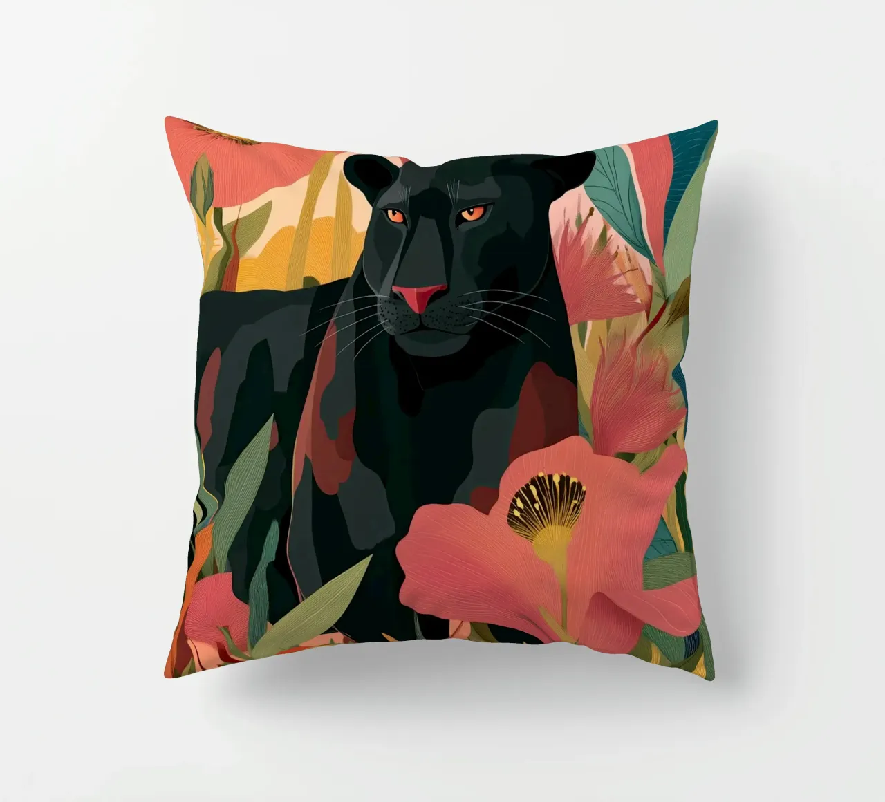 Portrait of a Panther in Bloom II cuscino da Luca