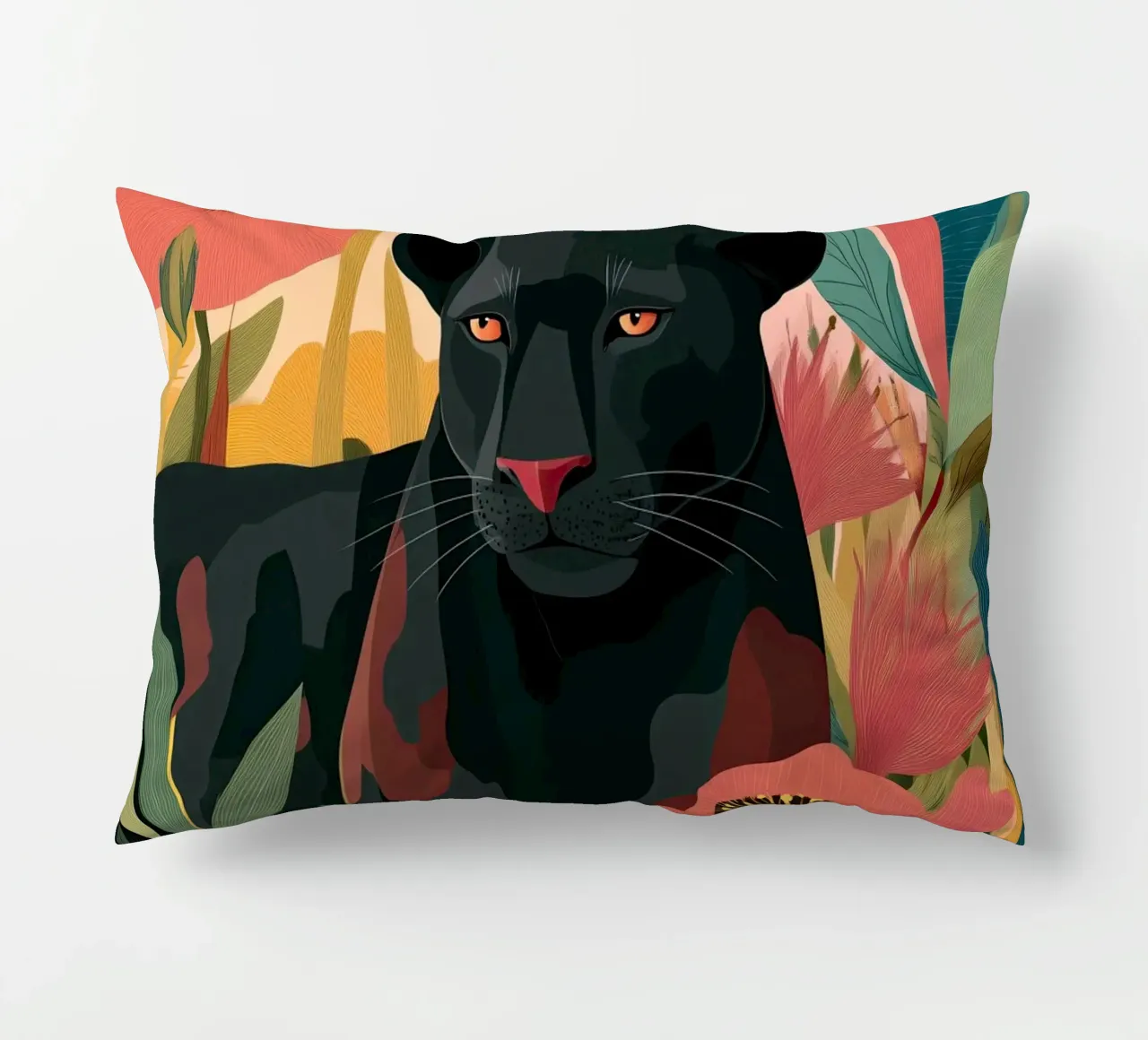 Portrait of a Panther in Bloom II cuscino da Luca