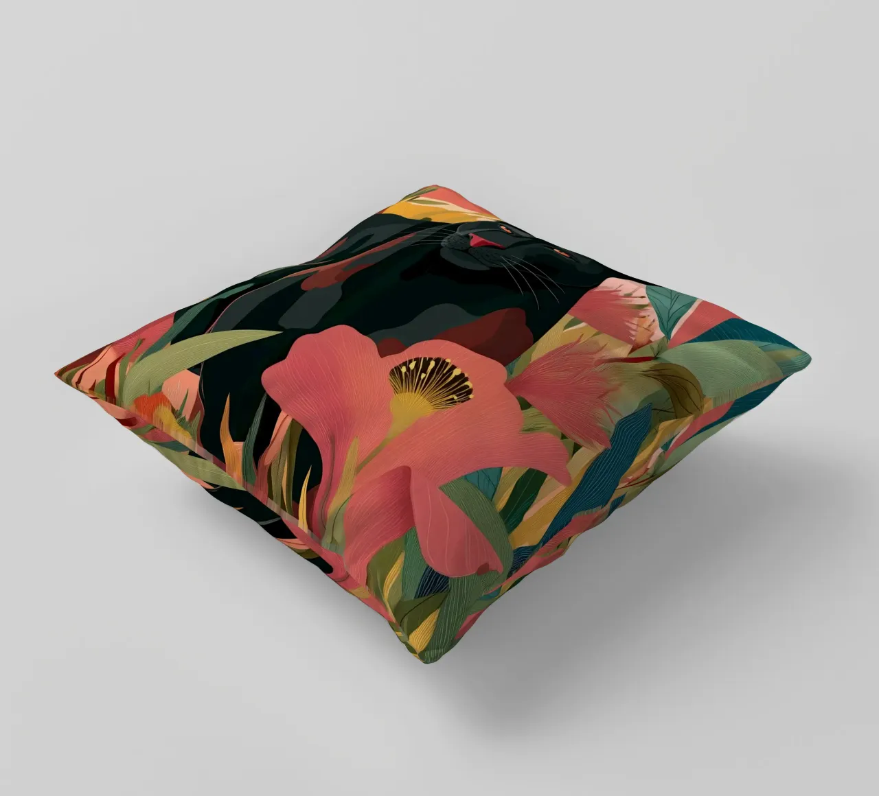 Portrait of a Panther in Bloom II cuscino da Luca