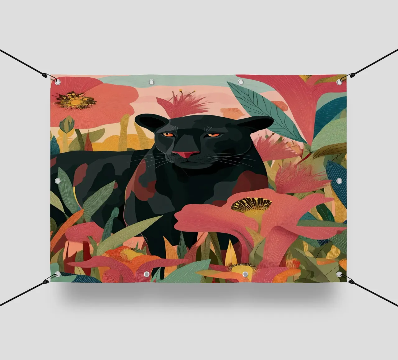 Portrait of a Panther in Bloom II PVC Plane von Luca