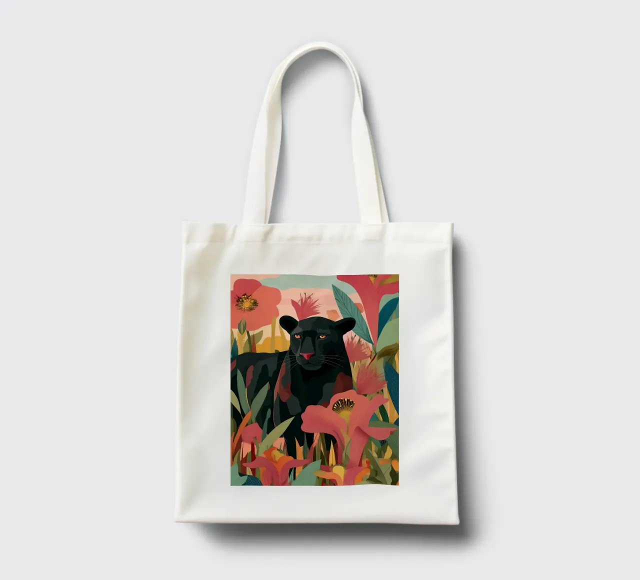 Portrait of a Panther in Bloom II borsa in juta da Luca