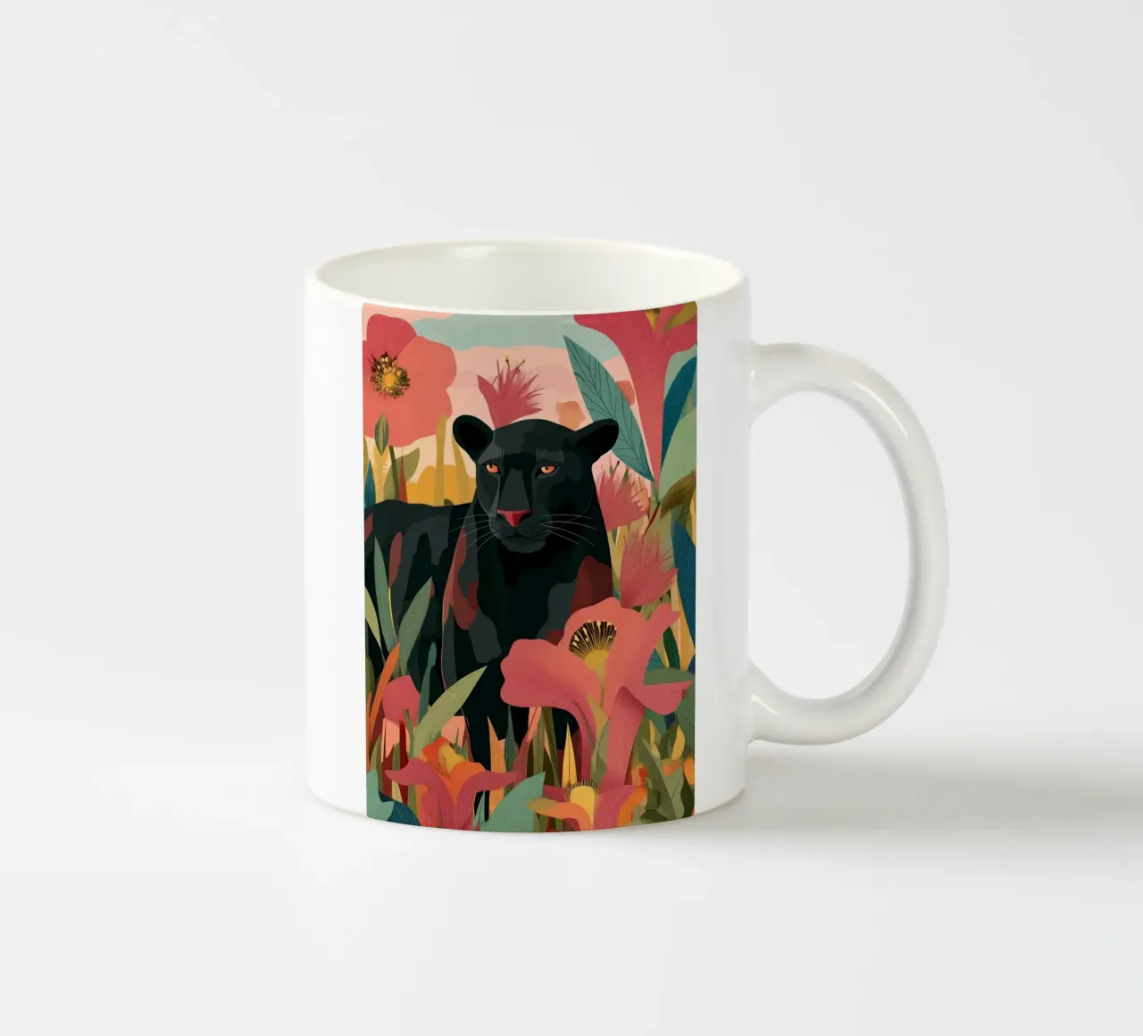 Portrait of a Panther in Bloom II tazza in ceramica da Luca