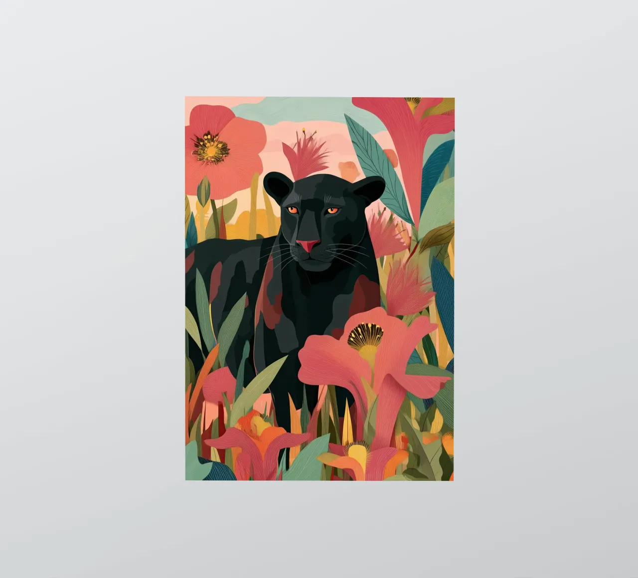 Portrait of a Panther in Bloom II pegatina de Luca