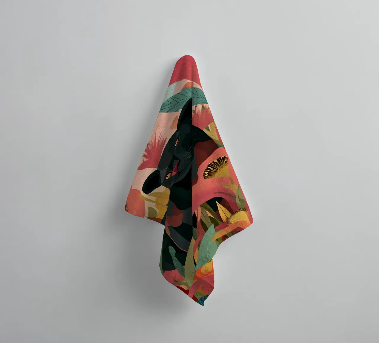 Portrait of a Panther in Bloom II Handtuch von Luca
