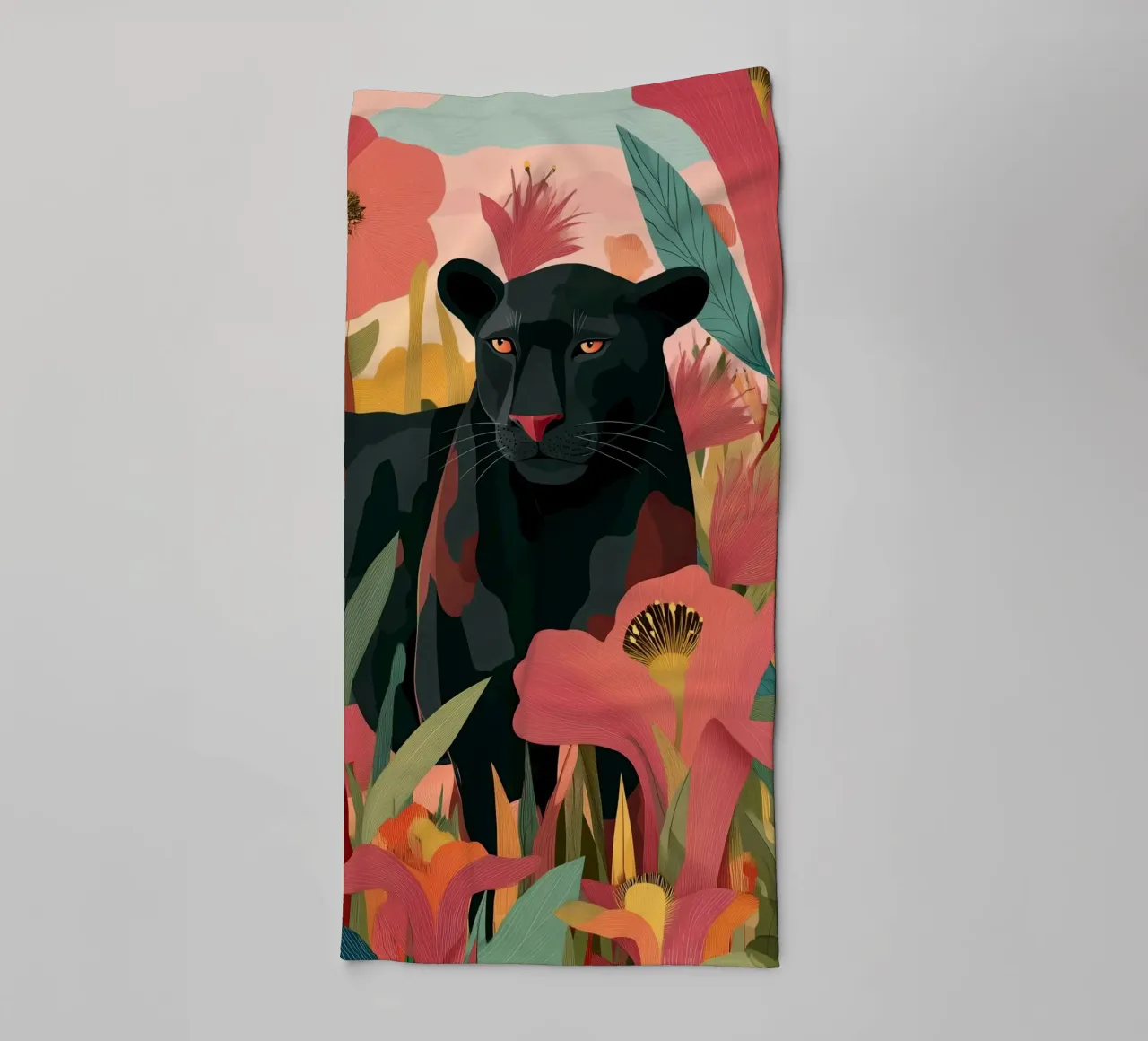 Portrait of a Panther in Bloom II Handtuch von Luca