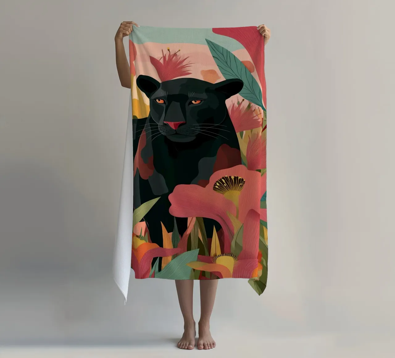 Portrait of a Panther in Bloom II toalla de playa de Luca