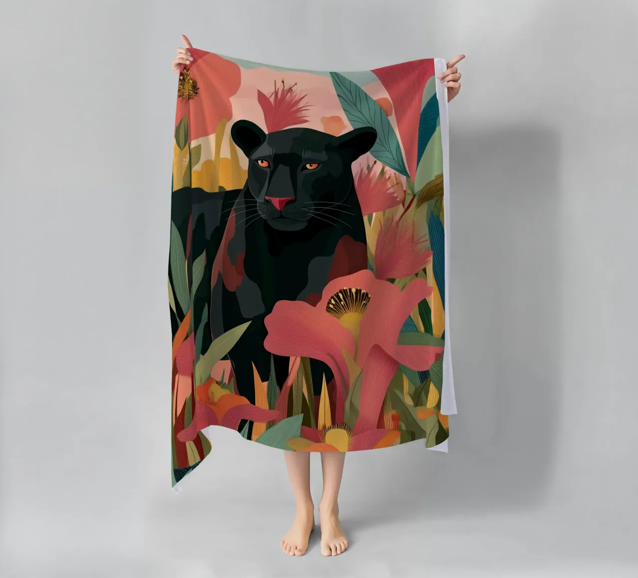 Portrait of a Panther in Bloom II toalla de playa de Luca