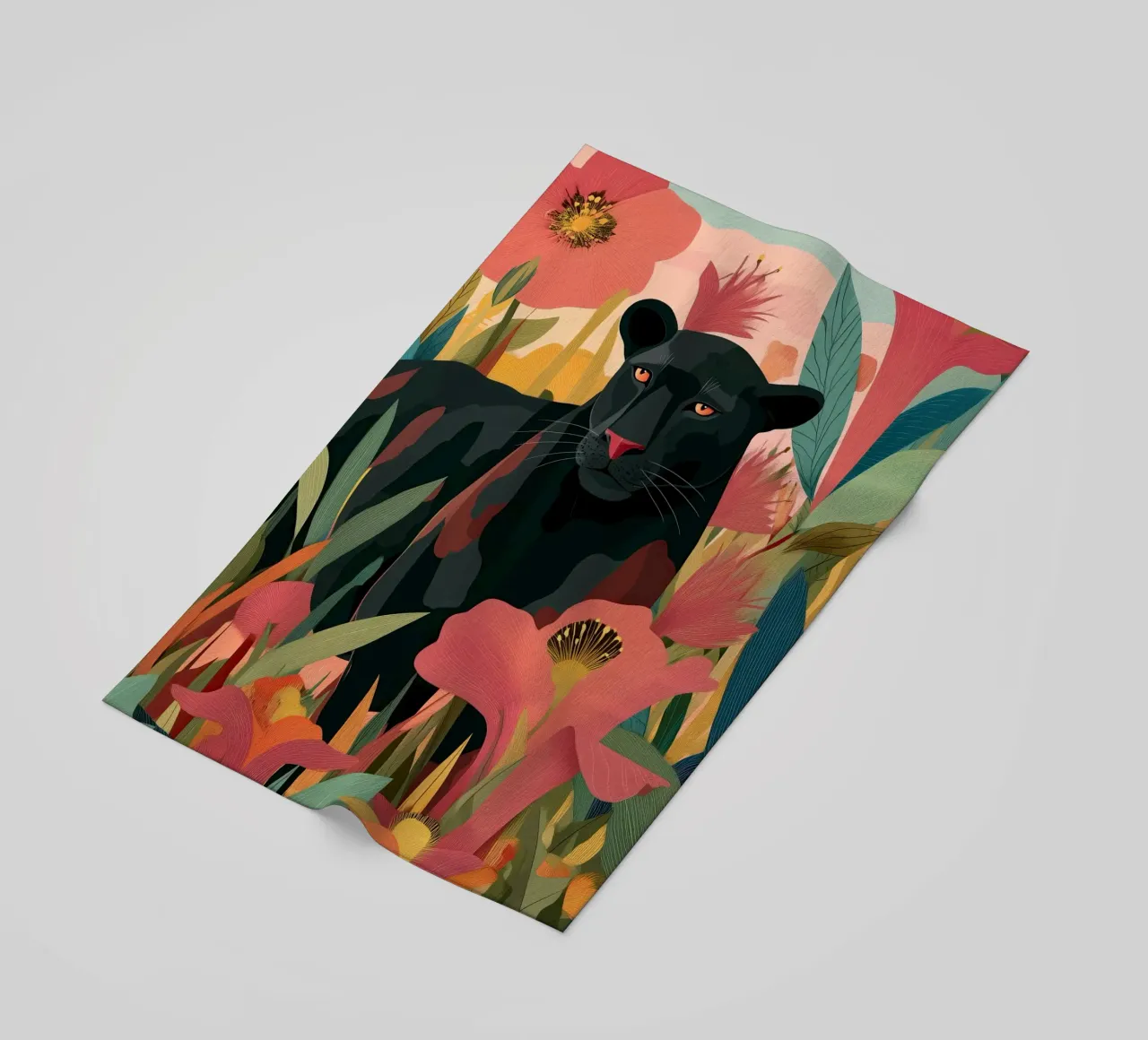 Portrait of a Panther in Bloom II telo mare da Luca