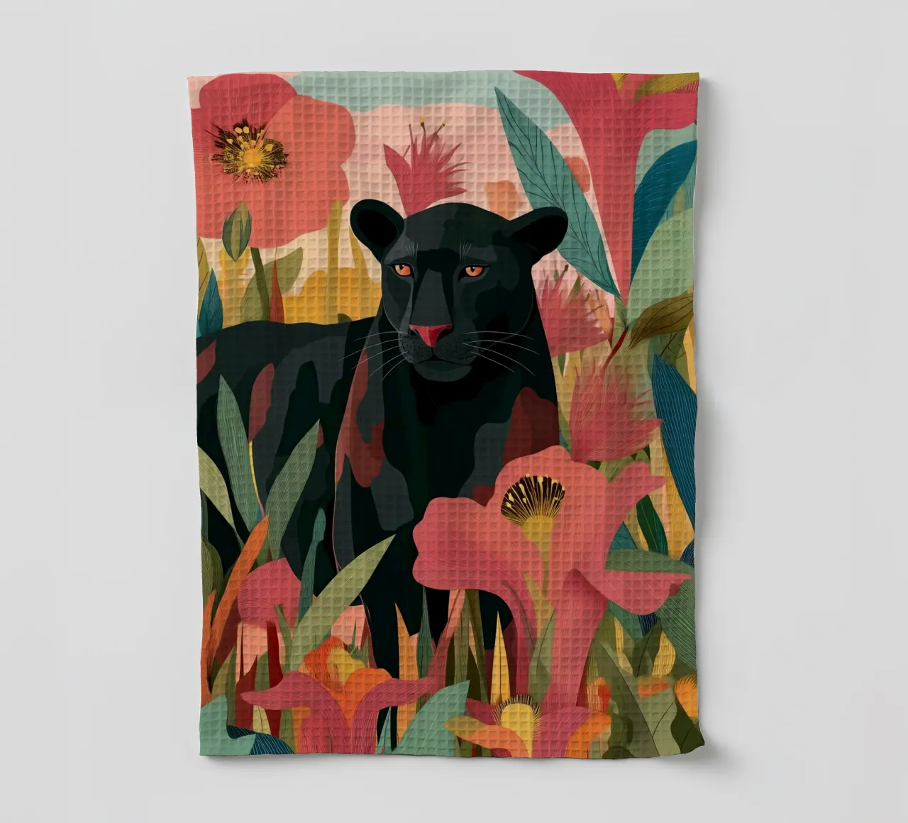 Portrait of a Panther in Bloom II canovaccio da cucina da Luca