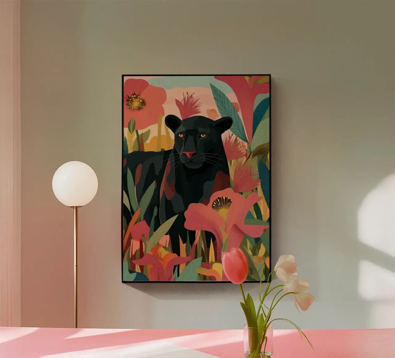 Portrait of a Panther in Bloom II plexiglass da Luca