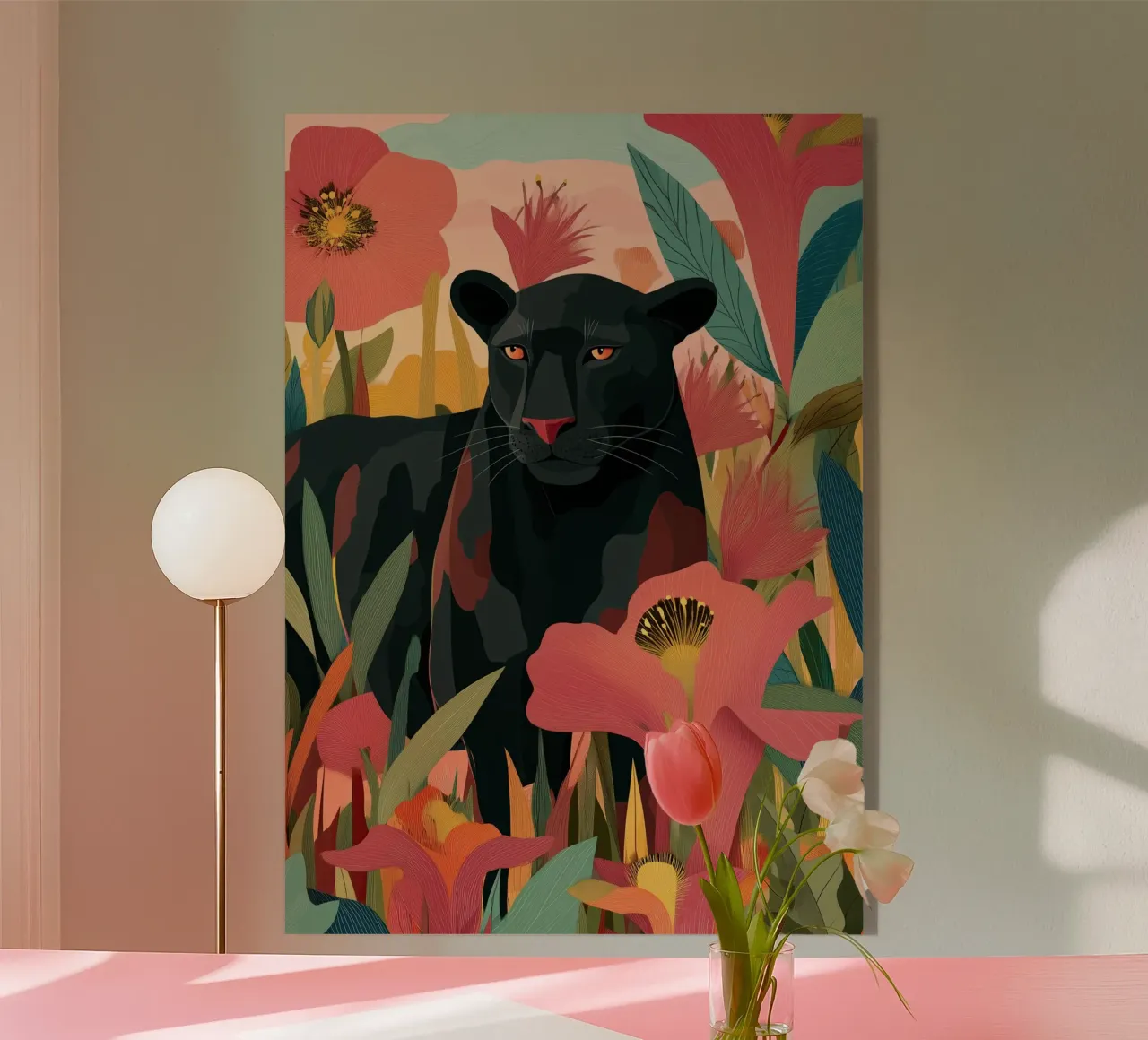 Portrait of a Panther in Bloom II plexiglass da Luca