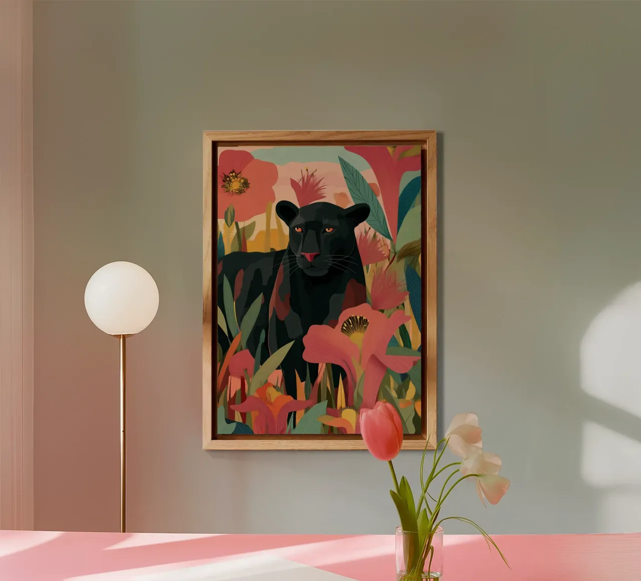 Portrait of a Panther in Bloom II aluminio dibond de Luca
