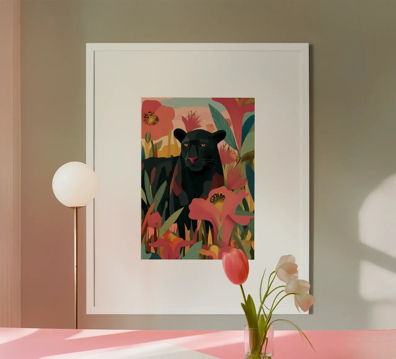 Portrait of a Panther in Bloom II poster da Luca