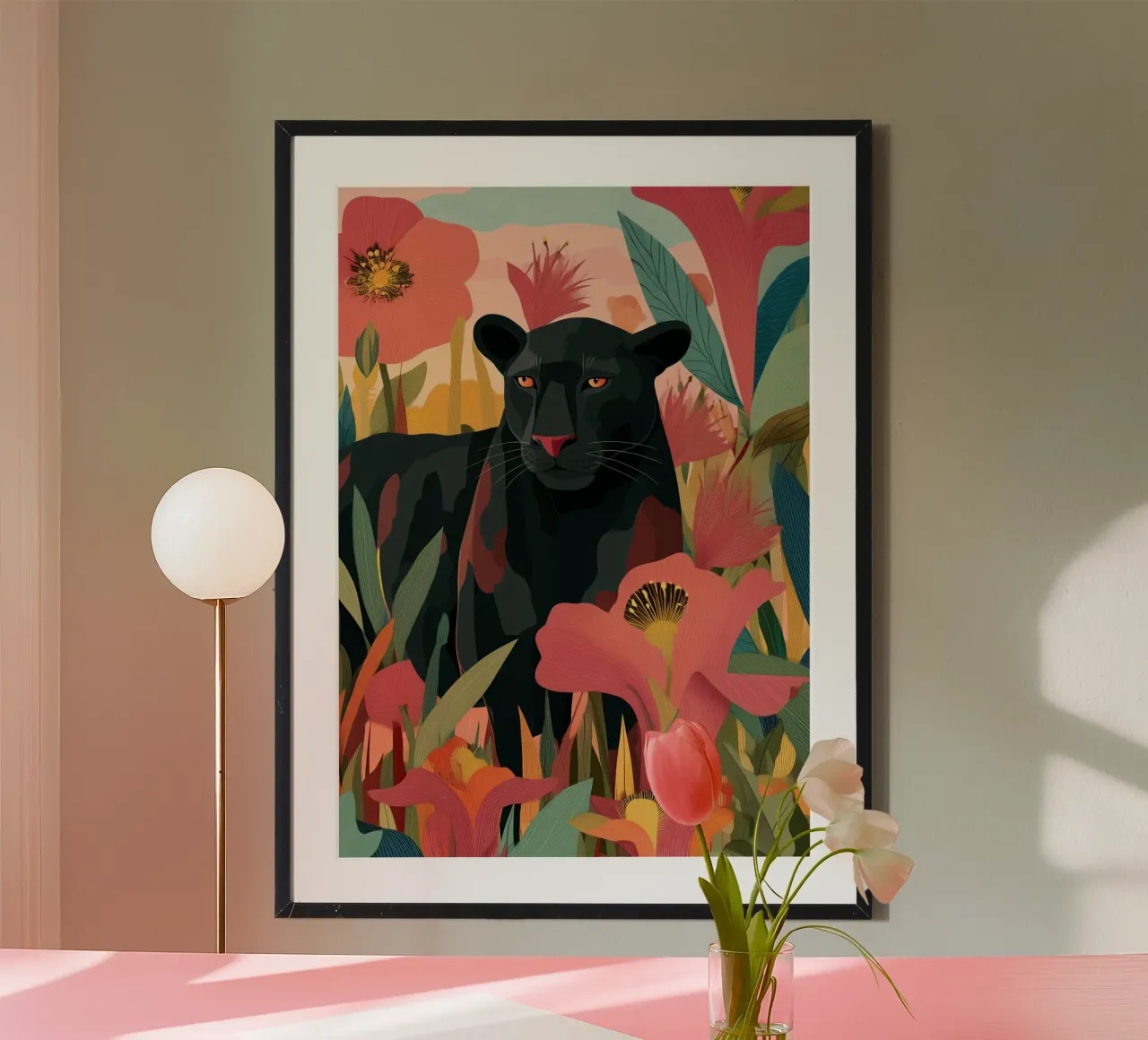Portrait of a Panther in Bloom II poster da Luca