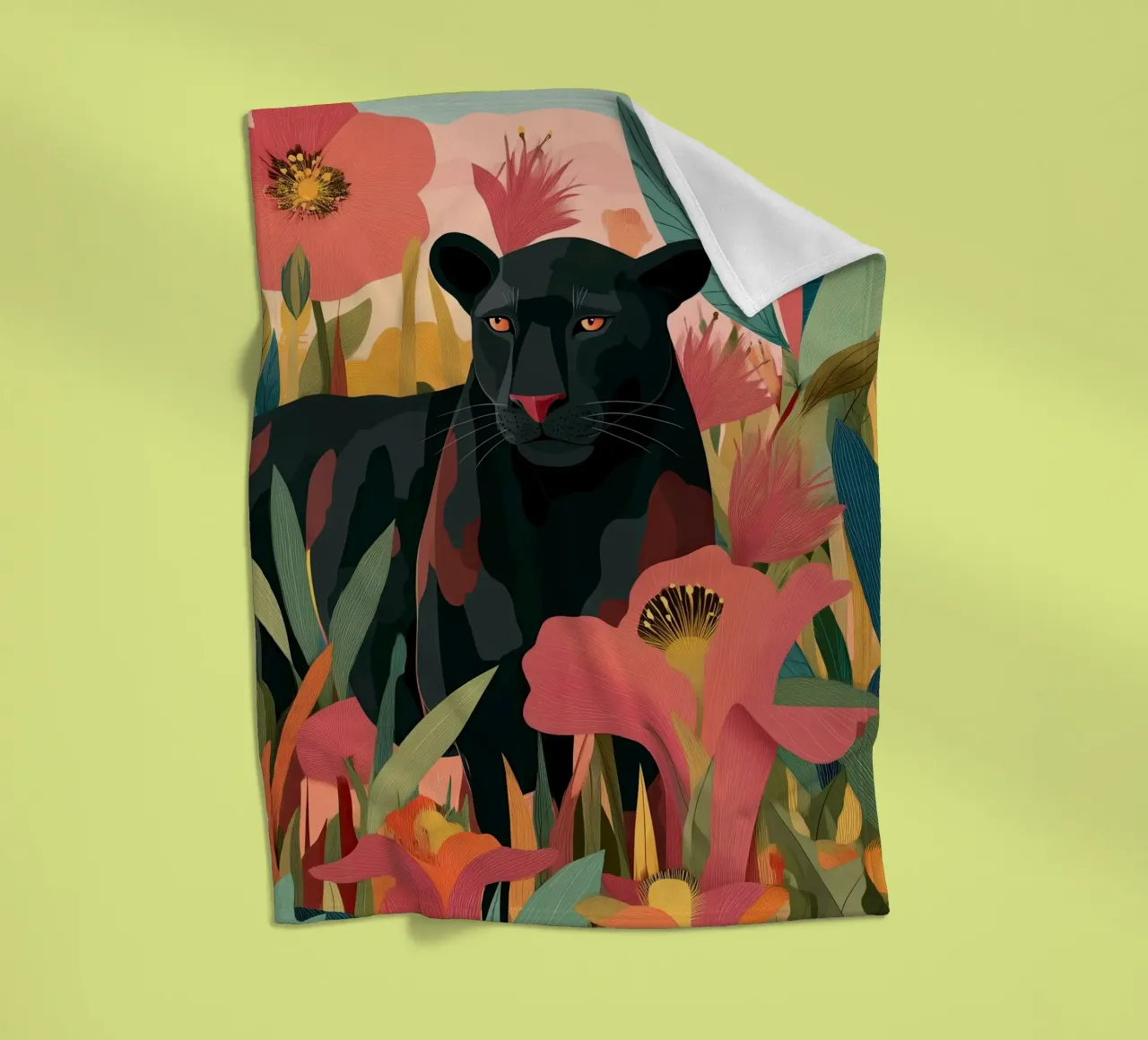 Portrait of a Panther in Bloom II coperta in pile da Luca