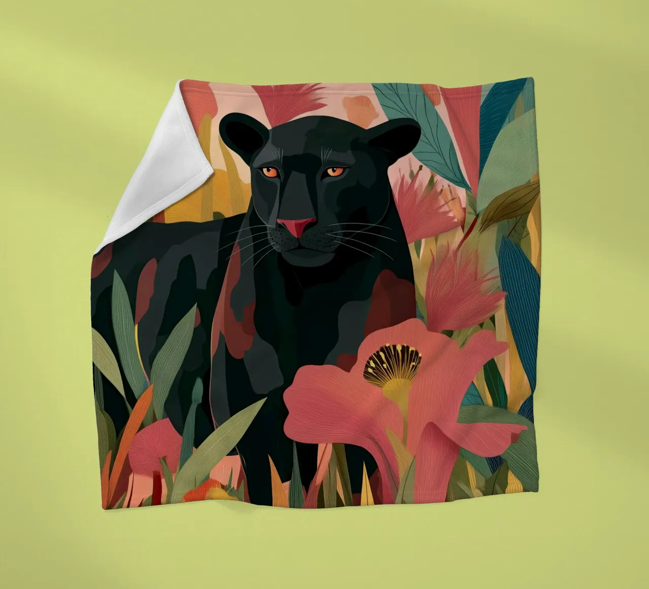 Portrait of a Panther in Bloom II coperta in pile da Luca