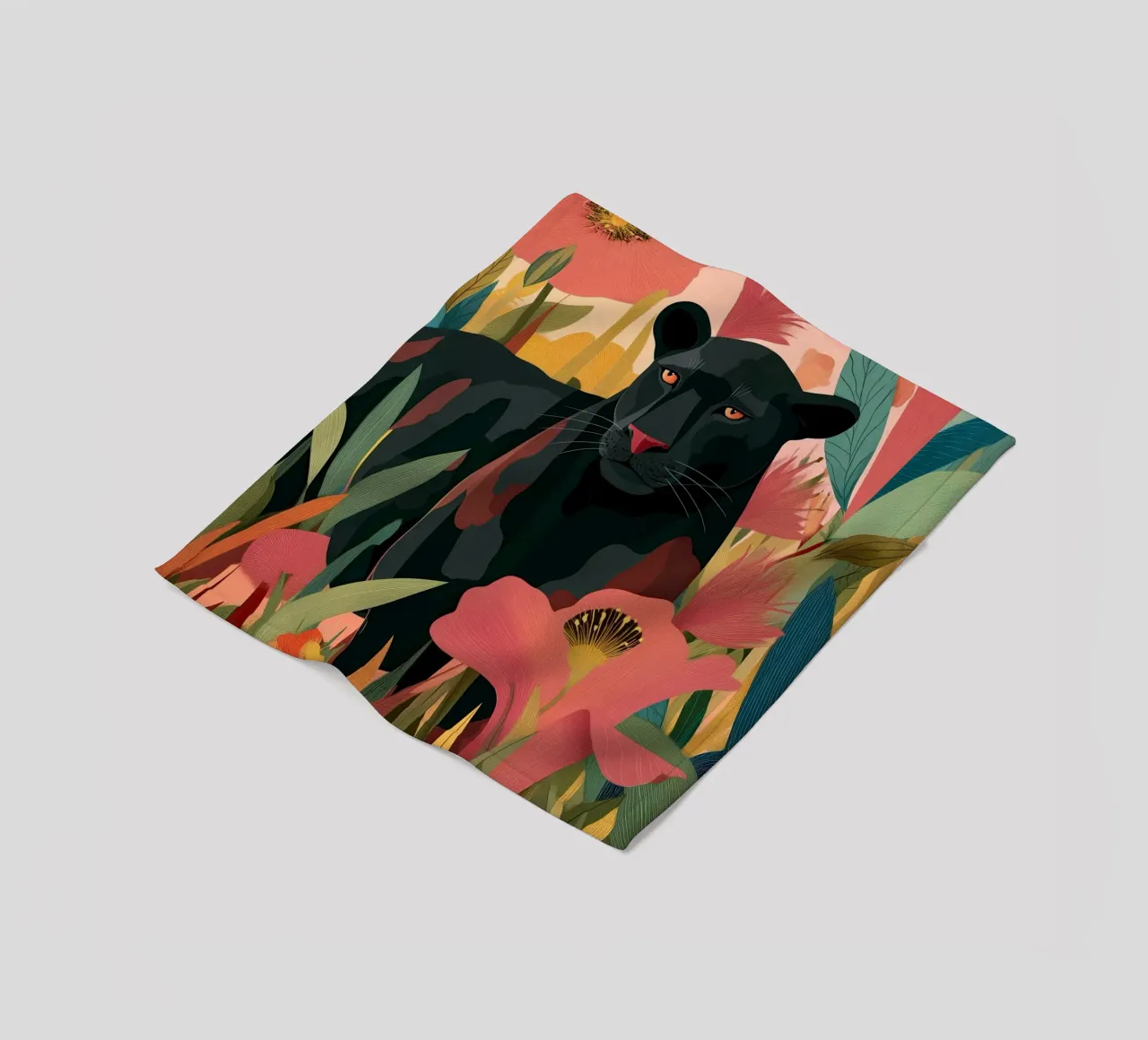 Portrait of a Panther in Bloom II coperta in pile da Luca