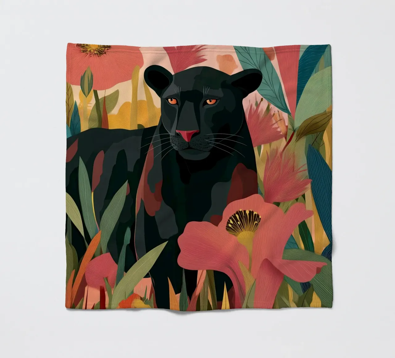 Portrait of a Panther in Bloom II coperta in pile da Luca