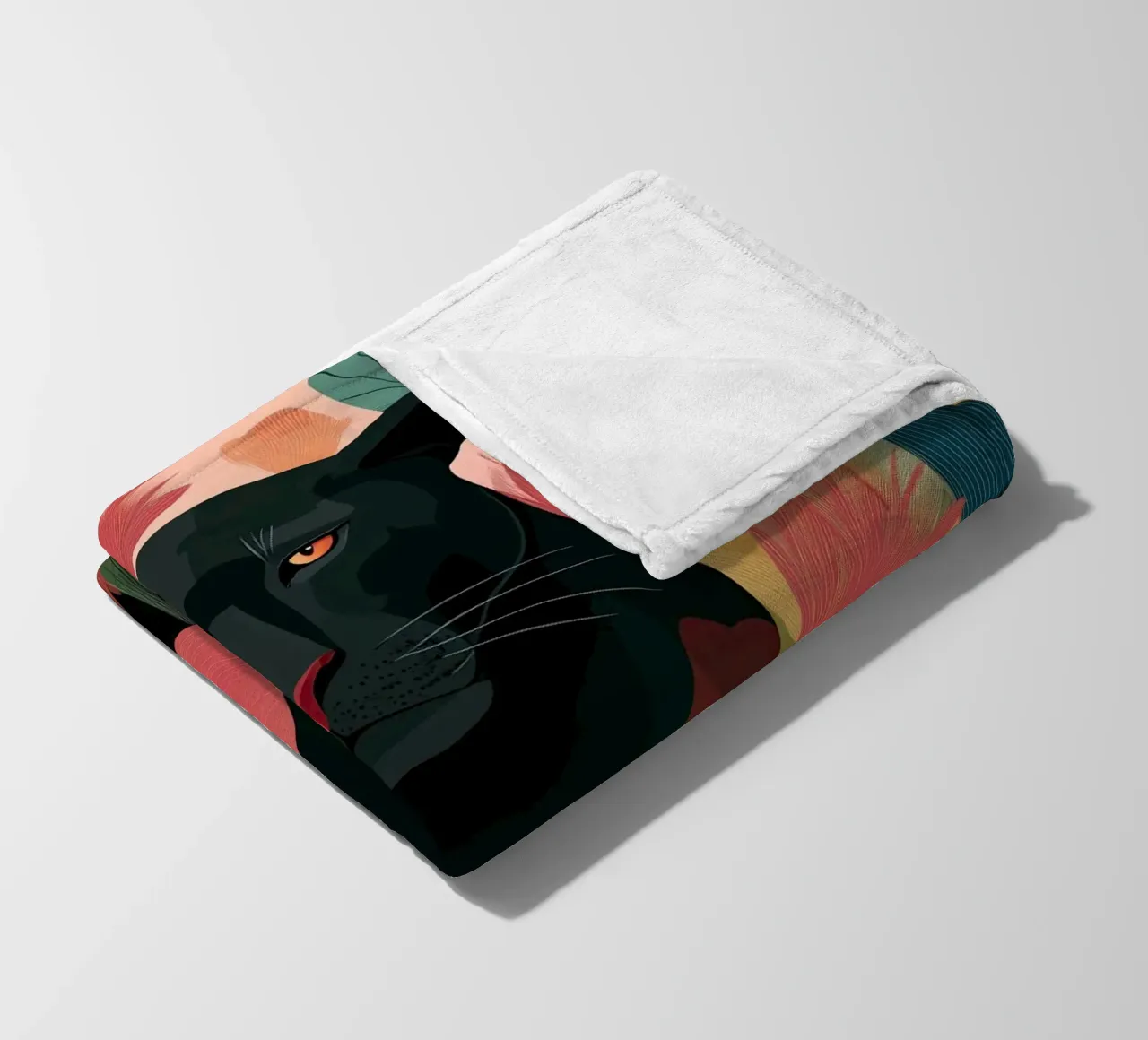 Portrait of a Panther in Bloom II coperta in pile da Luca