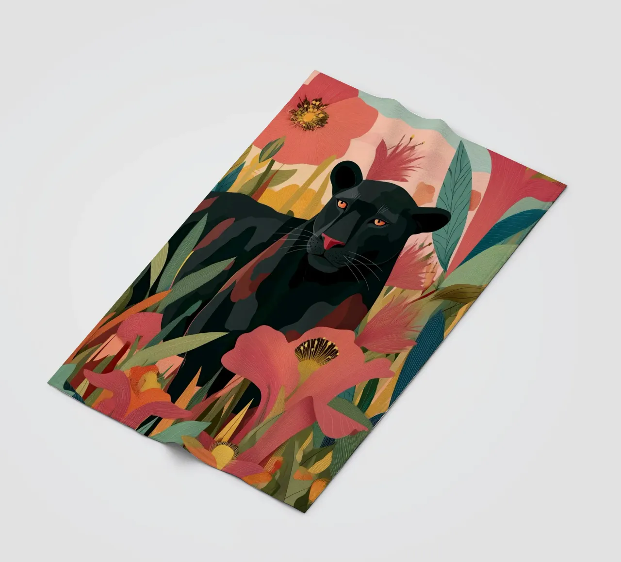 Portrait of a Panther in Bloom II coperta in pile da Luca