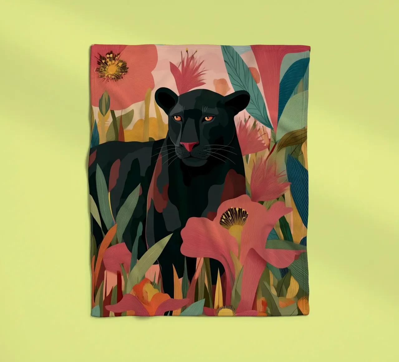 Portrait of a Panther in Bloom II coperta in pile da Luca