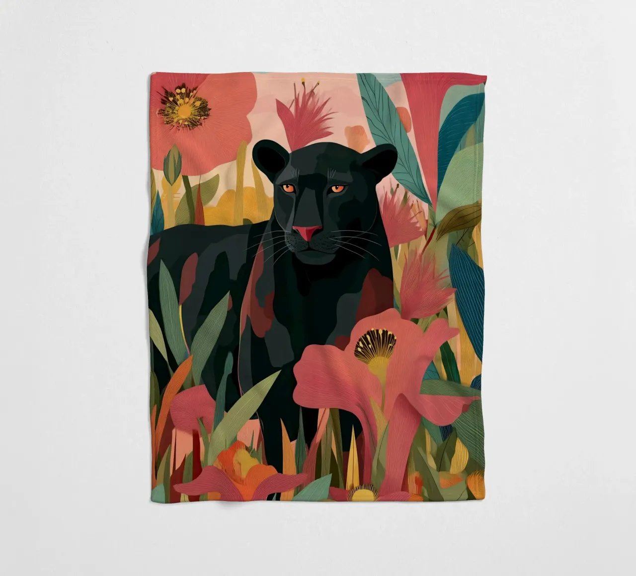 Portrait of a Panther in Bloom II coperta in pile da Luca