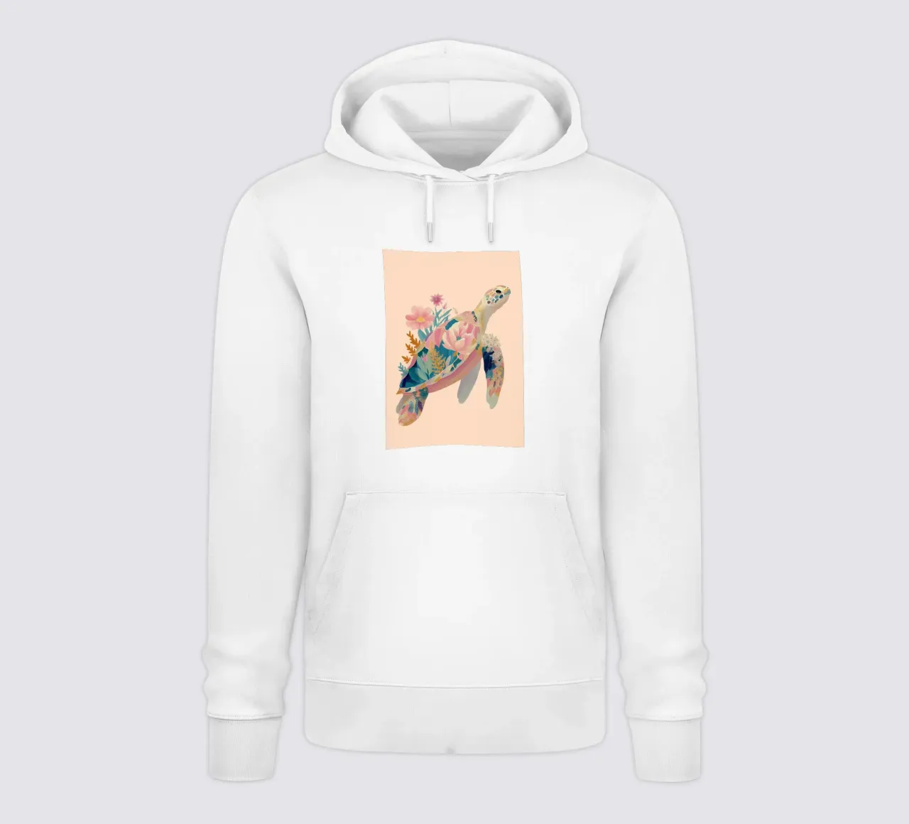 Portrait of a Turtle in Bloom Hoodie von Luca