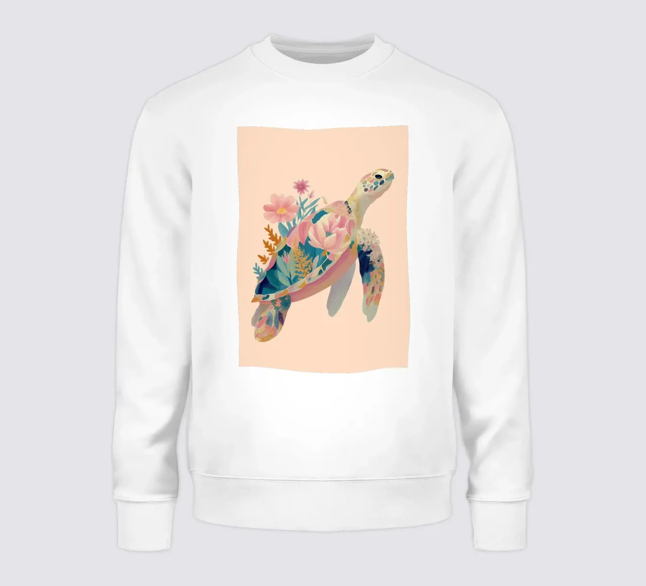 Portrait of a Turtle in Bloom sweatshirt van Luca